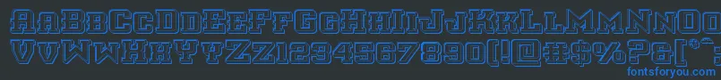 Шрифт interceptorengrave – синие шрифты на чёрном фоне