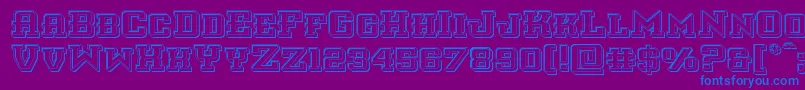 interceptorengrave-fontti – siniset fontit violetilla taustalla