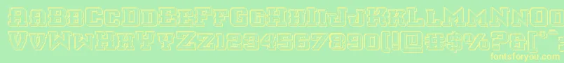 interceptorengrave-fontti – keltaiset fontit vihreällä taustalla