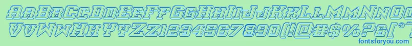 フォントinterceptorengraveital – 青い文字は緑の背景です。