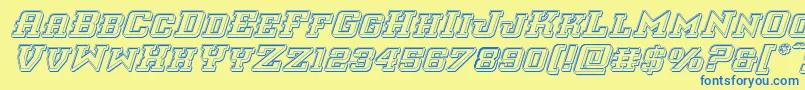 interceptorengraveital Font – Blue Fonts on Yellow Background