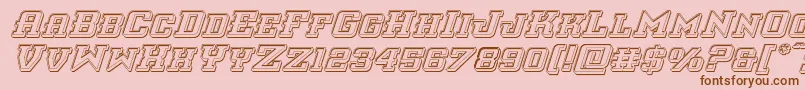 フォントinterceptorengraveital – ピンクの背景に茶色のフォント