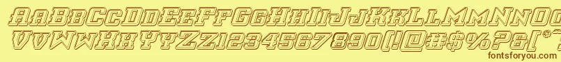 interceptorengraveital Font – Brown Fonts on Yellow Background
