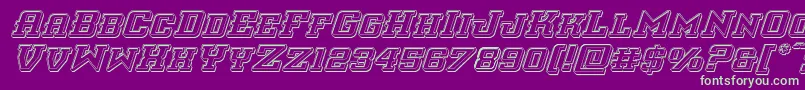 interceptorengraveital Font – Green Fonts on Purple Background