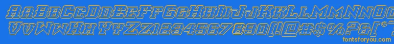 interceptorengraveital Font – Orange Fonts on Blue Background