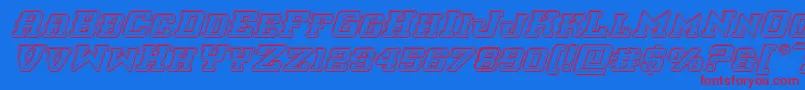 interceptorengraveital Font – Red Fonts on Blue Background
