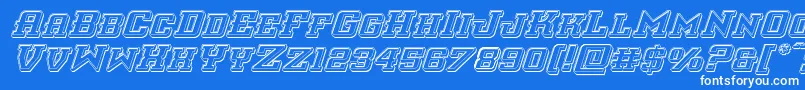 interceptorengraveital Font – White Fonts on Blue Background