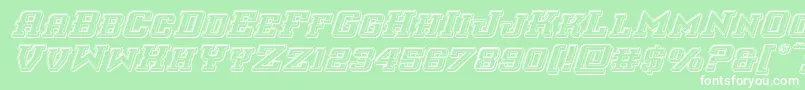 interceptorengraveital-Schriftart – Weiße Schriften auf grünem Hintergrund
