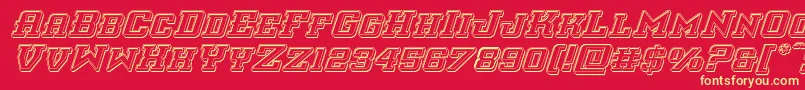 interceptorengraveital Font – Yellow Fonts on Red Background