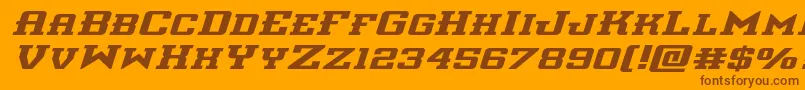 interceptorexpandital Font – Brown Fonts on Orange Background