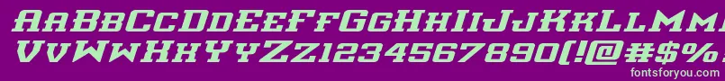 interceptorexpandital Font – Green Fonts on Purple Background