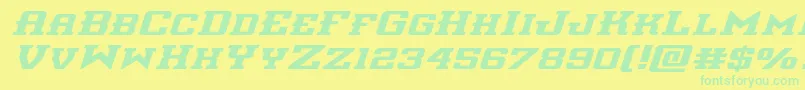interceptorexpandital-Schriftart – Grüne Schriften auf gelbem Hintergrund