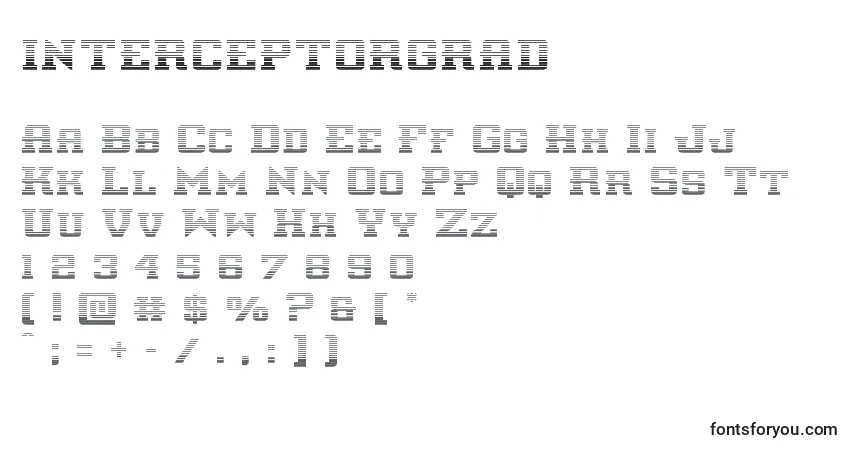 Czcionka Interceptorgrad – alfabet, cyfry, specjalne znaki