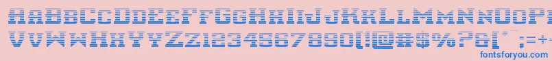 interceptorgrad-Schriftart – Blaue Schriften auf rosa Hintergrund