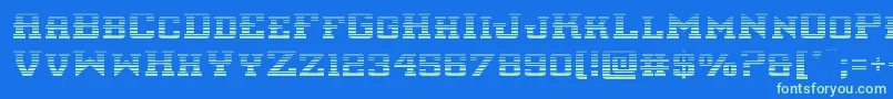interceptorgrad Font – Green Fonts on Blue Background