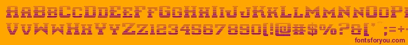 interceptorgrad-fontti – violetit fontit oranssilla taustalla