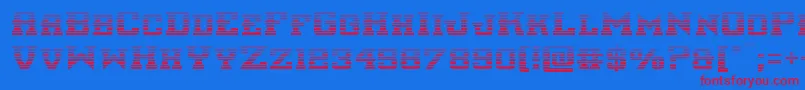interceptorgrad-Schriftart – Rote Schriften auf blauem Hintergrund