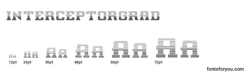 Размеры шрифта Interceptorgrad