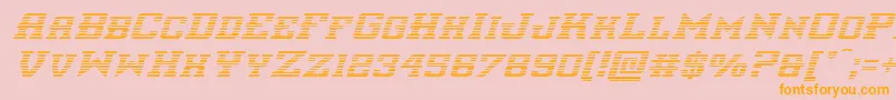 interceptorgradital-Schriftart – Orangefarbene Schriften auf rosa Hintergrund