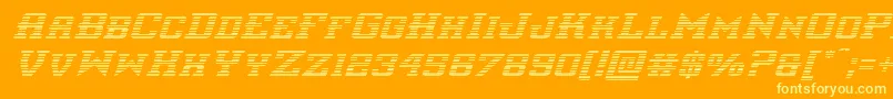 interceptorgradital-Schriftart – Gelbe Schriften auf orangefarbenem Hintergrund