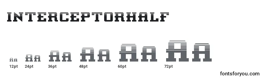 Размеры шрифта Interceptorhalf