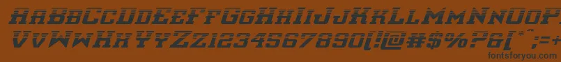 interceptorhalfital-Schriftart – Schwarze Schriften auf braunem Hintergrund