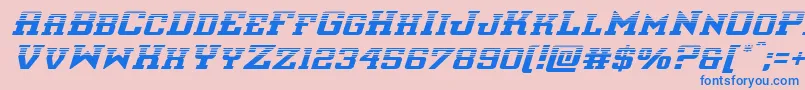 interceptorhalfital Font – Blue Fonts on Pink Background