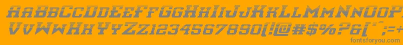 interceptorhalfital-Schriftart – Graue Schriften auf orangefarbenem Hintergrund