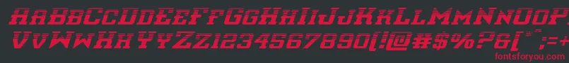 フォントinterceptorhalfital – 黒い背景に赤い文字