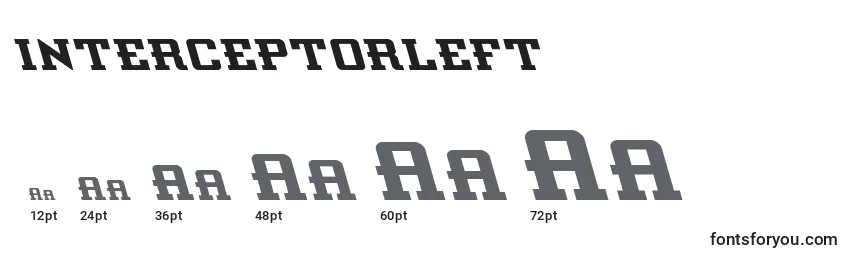Размеры шрифта Interceptorleft