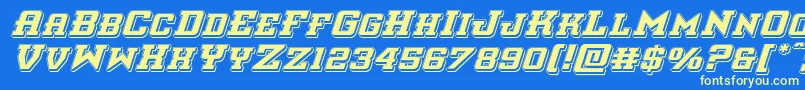 interceptorpunchital Font – Yellow Fonts on Blue Background