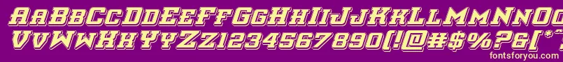 interceptorpunchital Font – Yellow Fonts on Purple Background