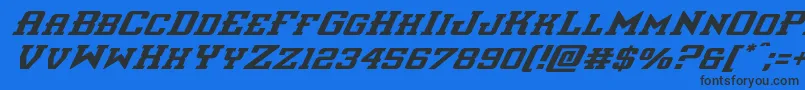 interceptorsuperital Font – Black Fonts on Blue Background
