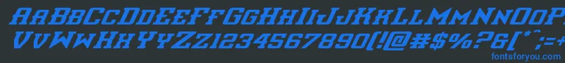 interceptorsuperital Font – Blue Fonts on Black Background