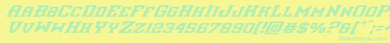interceptorsuperital Font – Green Fonts on Yellow Background
