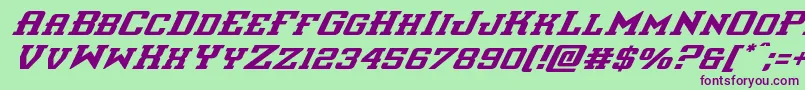 interceptorsuperital Font – Purple Fonts on Green Background