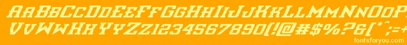 interceptorsuperital Font – Yellow Fonts on Orange Background