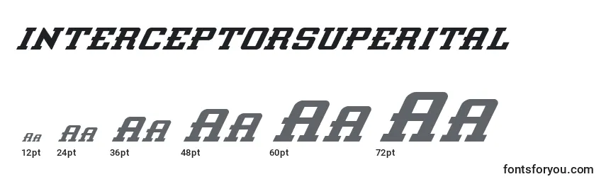 Размеры шрифта Interceptorsuperital