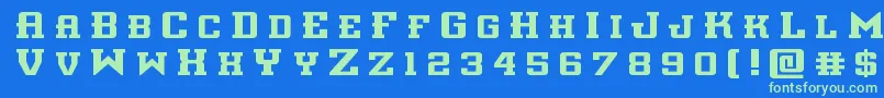 interceptortitle Font – Green Fonts on Blue Background