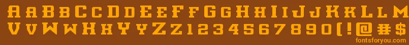 interceptortitle Font – Orange Fonts on Brown Background