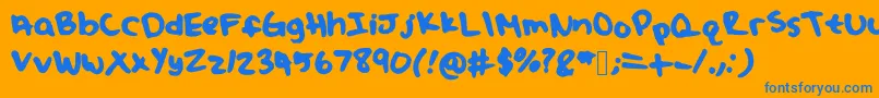 Juliafont Font – Blue Fonts on Orange Background