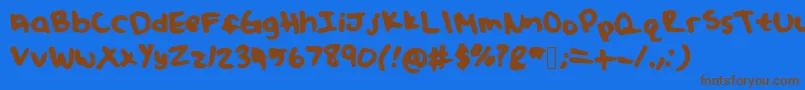 Juliafont Font – Brown Fonts on Blue Background