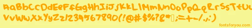 Juliafont Font – Orange Fonts on Yellow Background
