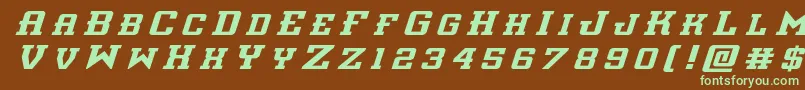 interceptortitleital Font – Green Fonts on Brown Background