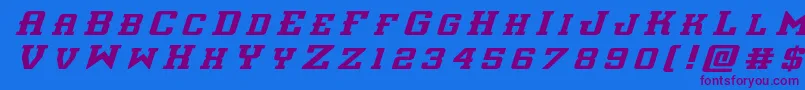 interceptortitleital Font – Purple Fonts on Blue Background