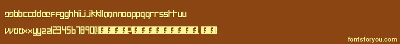 Lisätietoja Intercorp II-fontista Intercorp II-fontti – keltaiset fontit ruskealla taustalla