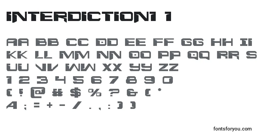 Interdiction1 1フォント–アルファベット、数字、特殊文字