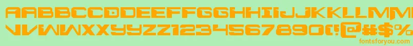 フォントinterdiction1 1 – オレンジの文字が緑の背景にあります。