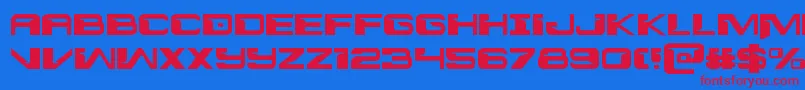 フォントinterdiction1 1 – 赤い文字の青い背景