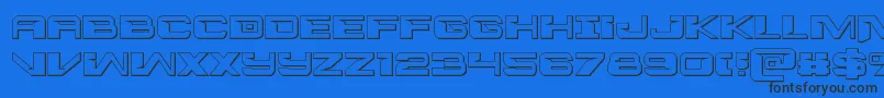 interdiction3d1 1 Font – Black Fonts on Blue Background